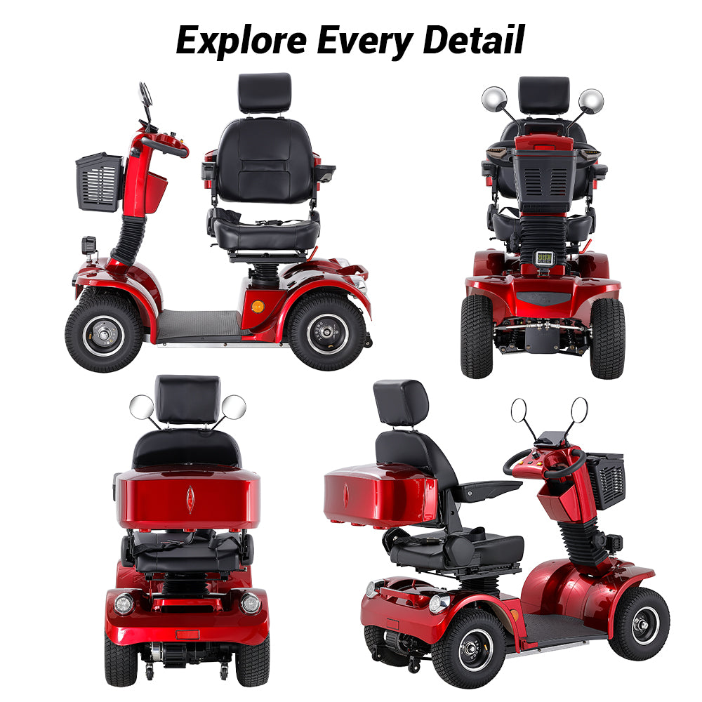 Jemeela Deluxe Mobility Scooter for Senior, 500W 48V Comfort Cruiser