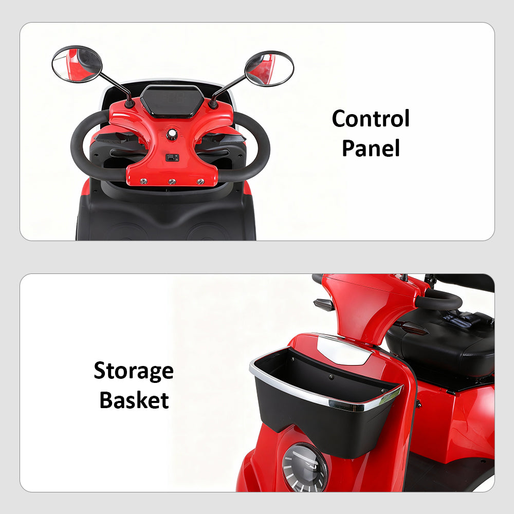 Eeeza XJK1D Adjustable Electric Mobility Scooter, 500W 48V 20Ah