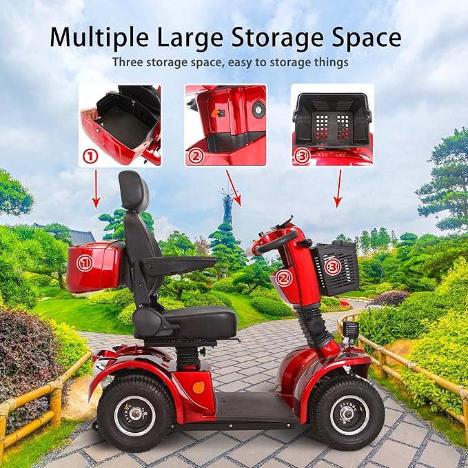 Jemeela Deluxe Mobility Scooter for Senior, 500W 48V Comfort Cruiser