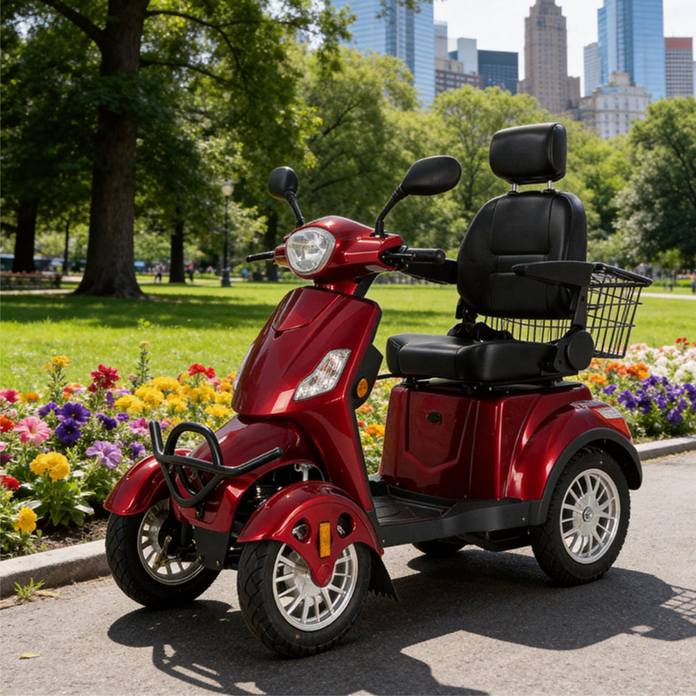 Eeeza 4-Wheel Electric Mobility Scooter with 3 Selectable Speed Modes and 500W Motor, 150kg Max Load
