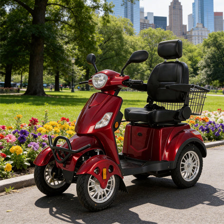 Eeeza 4-Wheel Electric Mobility Scooter with 3 Selectable Speed Modes and 500W Motor, 150kg Max Load