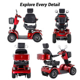 Eeeza Deluxe Mobility Scooter – 500W 48V Comfort Cruiser with Suspension Seat & Optional Canopy