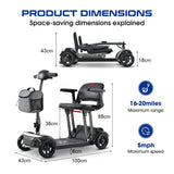 METRO MOBILITY Foldable Scooter 250W 24V 12/20Ah
