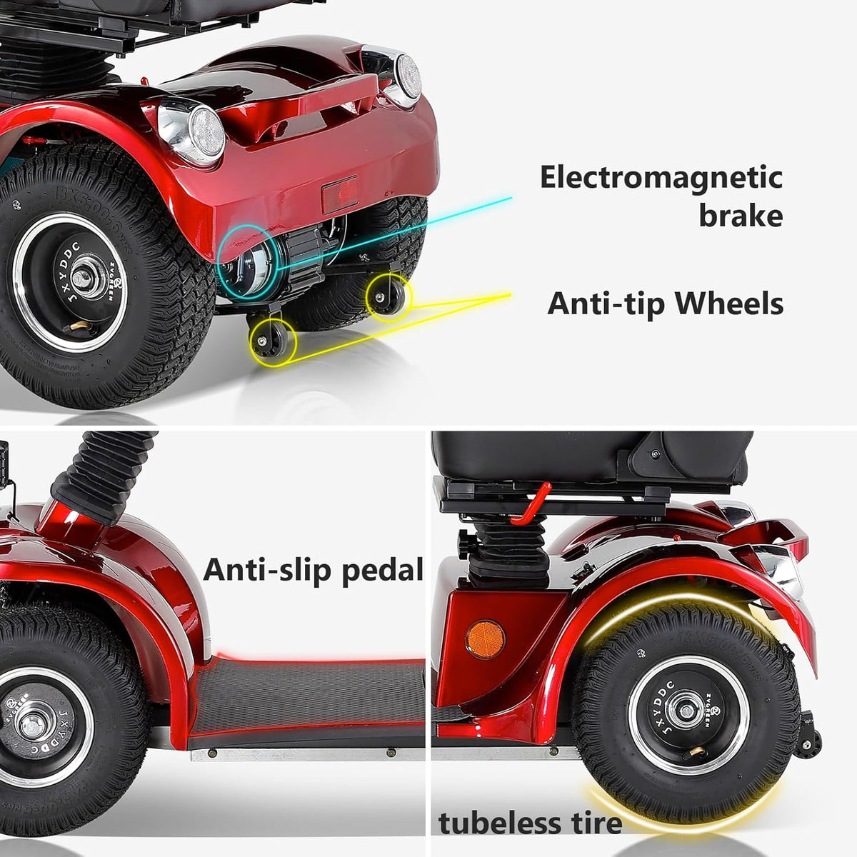 Jemeela Deluxe Mobility Scooter for Senior, 500W 48V Comfort Cruiser