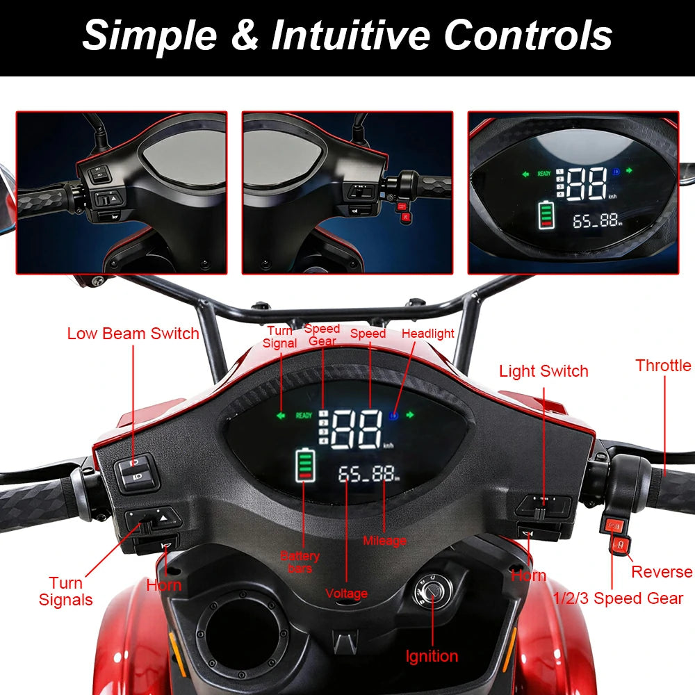 Jemeela B03/B03 4-Wheel Electric Mobility Scooter,500W, 150kg Max Load