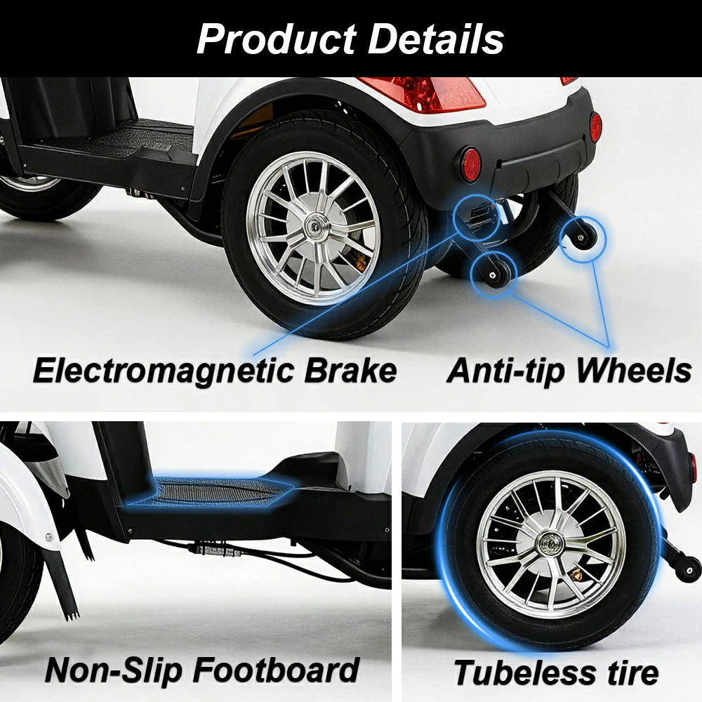 Jemeela B03/B03 4-Wheel Electric Mobility Scooter,500W, 150kg Max Load