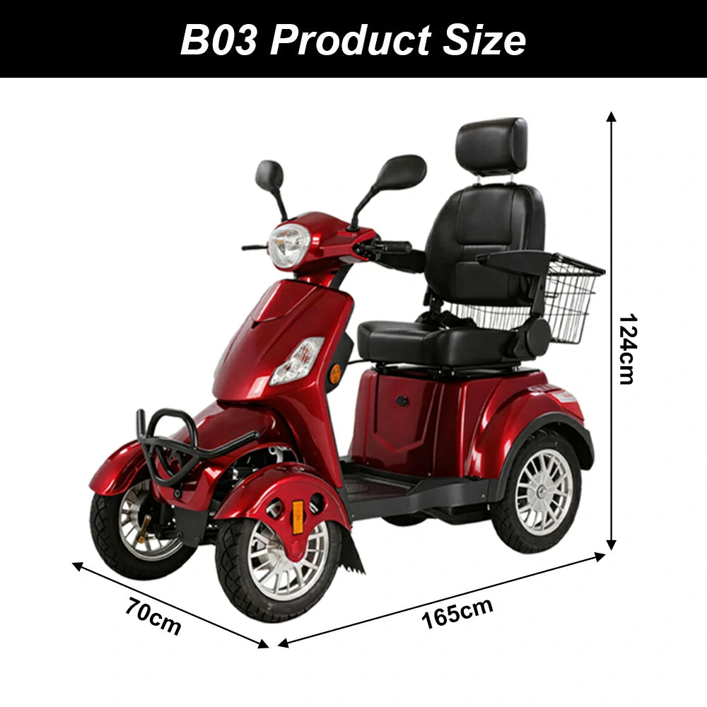 Jemeela B03/B03 4-Wheel Electric Mobility Scooter,500W, 150kg Max Load