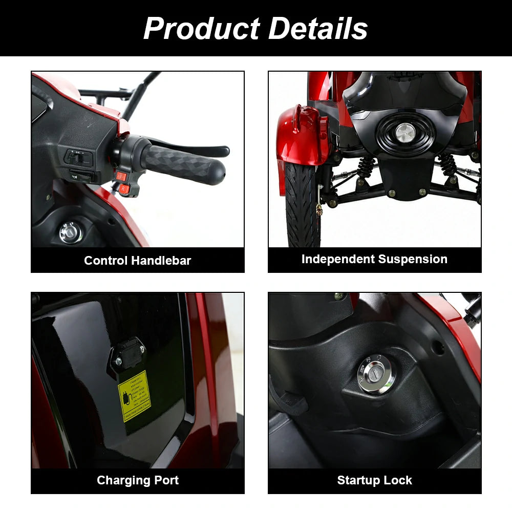 Jemeela B03/B03 4-Wheel Electric Mobility Scooter,500W, 150kg Max Load