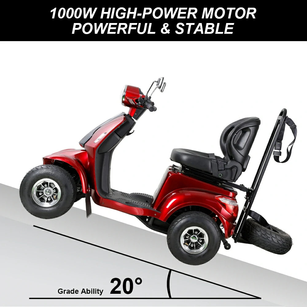 Jemeela AFDD Adjustable Electric Mobility Scooter, 1000W 60V 20Ah