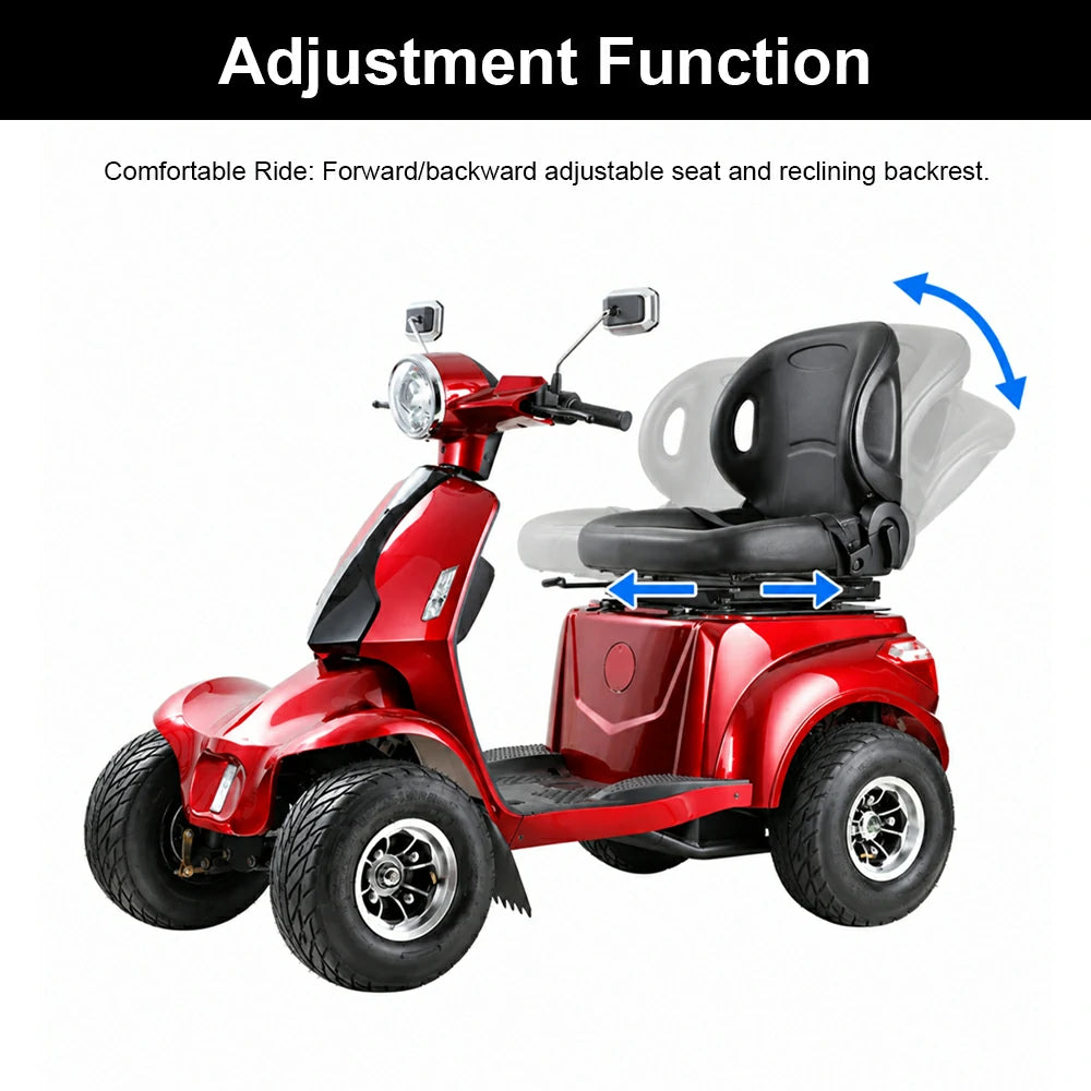Jemeela AFDD Adjustable Electric Mobility Scooter, 1000W 60V 20Ah