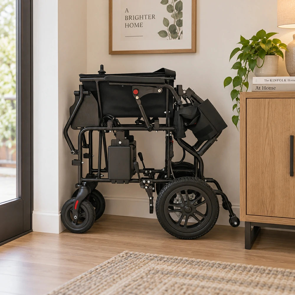 Jemeela WD601 Foldable Electric Wheelchair for Senior, 6km/h, 24V12Ah