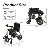 Jemeela WD601 Foldable Electric Wheelchair for Senior, 6km/h, 24V12Ah