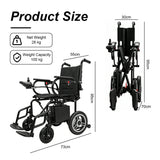 Jemeela 6013A Foldable and Portable Electric Wheelchair, 1–6 km/h