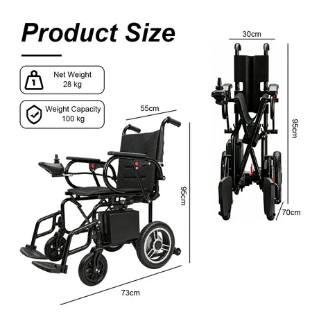 Jemeela 6013A Foldable and Portable Electric Wheelchair, 1–6 km/h