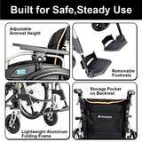 PINNACLE Ultraroll Pro Adjustable Wheelchair, Self-Propelling
