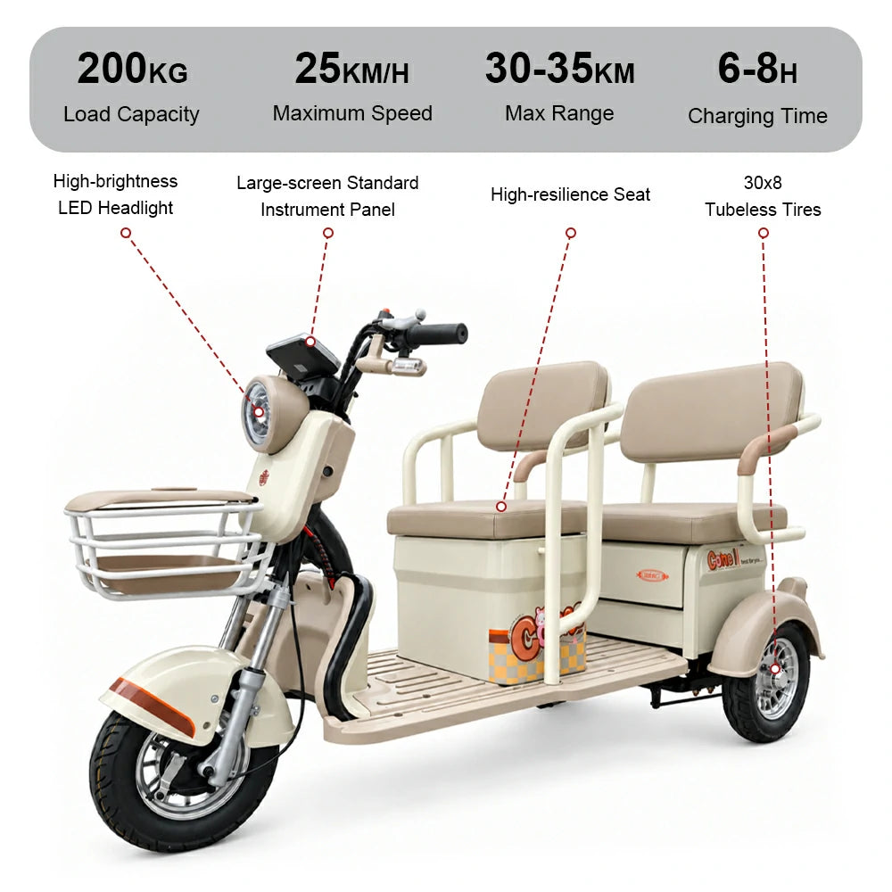 Jemeela C6 Electric Mobility Scooter, Max Range 35km, 800W 60V 20Ah