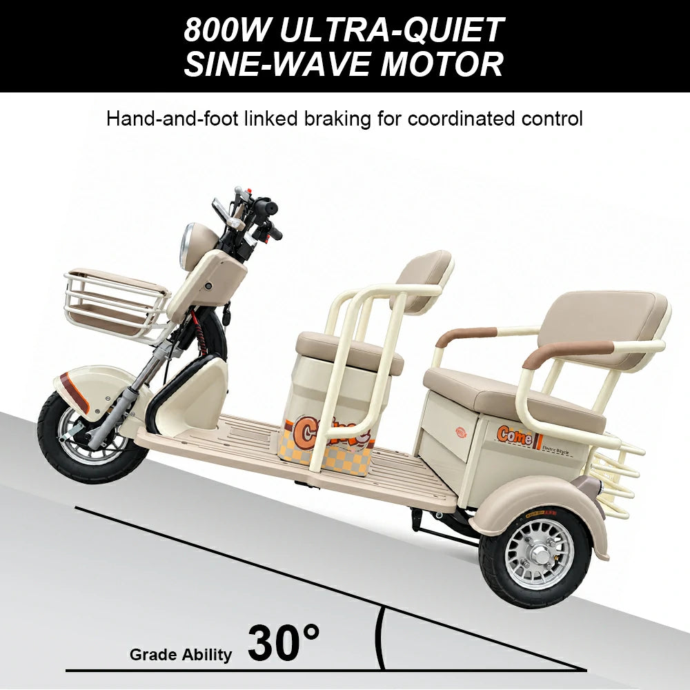 Jemeela C6 Electric Mobility Scooter, Max Range 35km, 800W 60V 20Ah