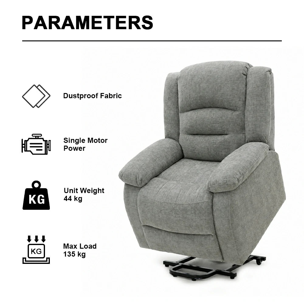 Jemeela jky9205 Electric Lift Recliner, Max Load 135 kg, Fabric, Gray