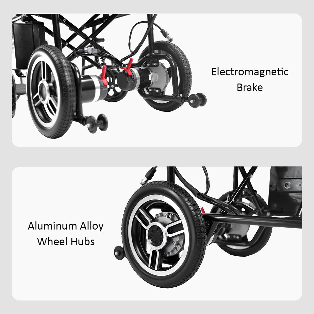 Jemeela N80012 Foldable and Portable Electric Wheelchair, 500W 24V 12A