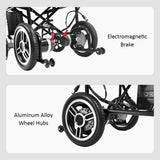 Jemeela N80012 Foldable and Portable Electric Wheelchair, 500W 24V 12A