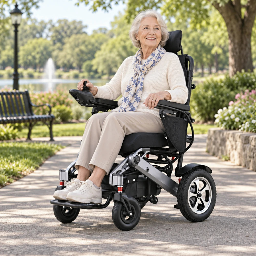 Jemeela 9001 Foldable Portable Electric Wheelchair, 1-6km/h, 24V13A