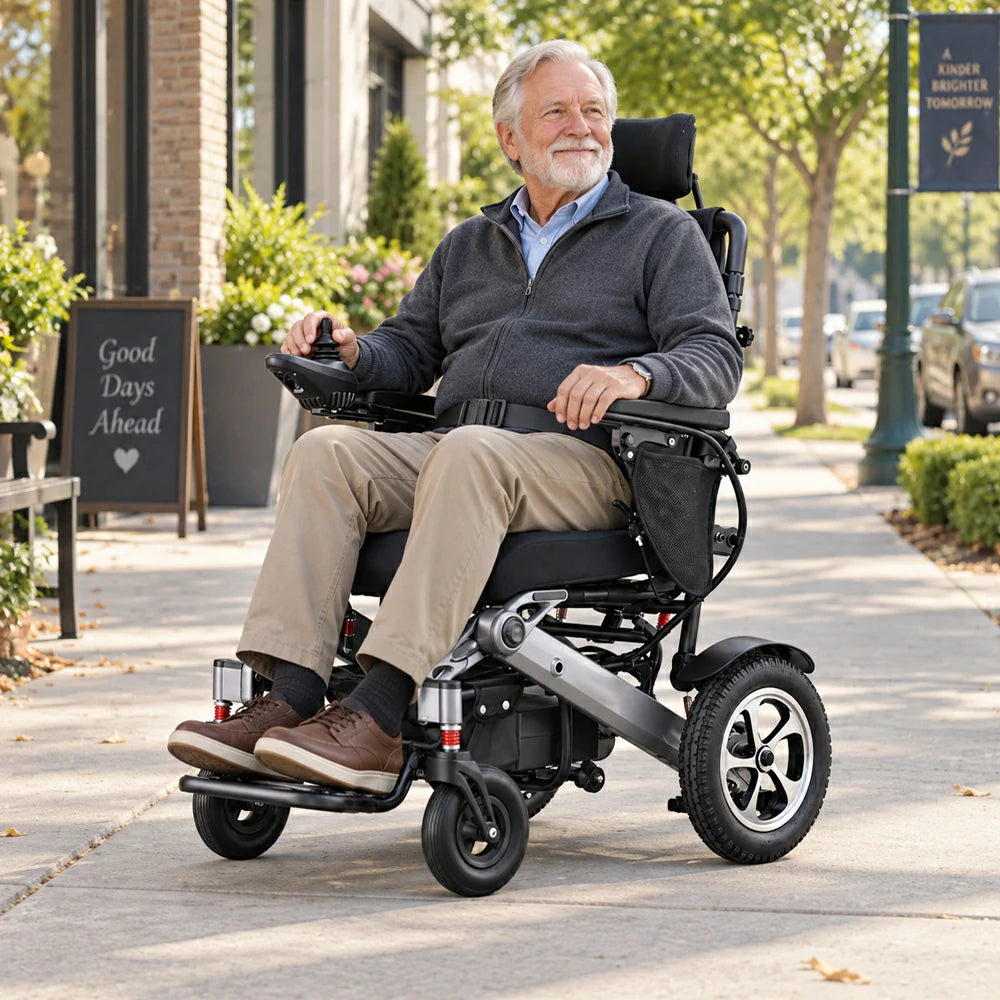 Jemeela 9001 Foldable Portable Electric Wheelchair, 1-6km/h, 24V13A