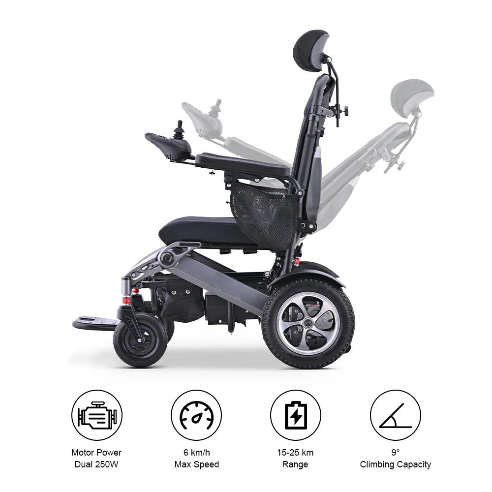 Jemeela 9001 Foldable Portable Electric Wheelchair, 1-6km/h, 24V13A