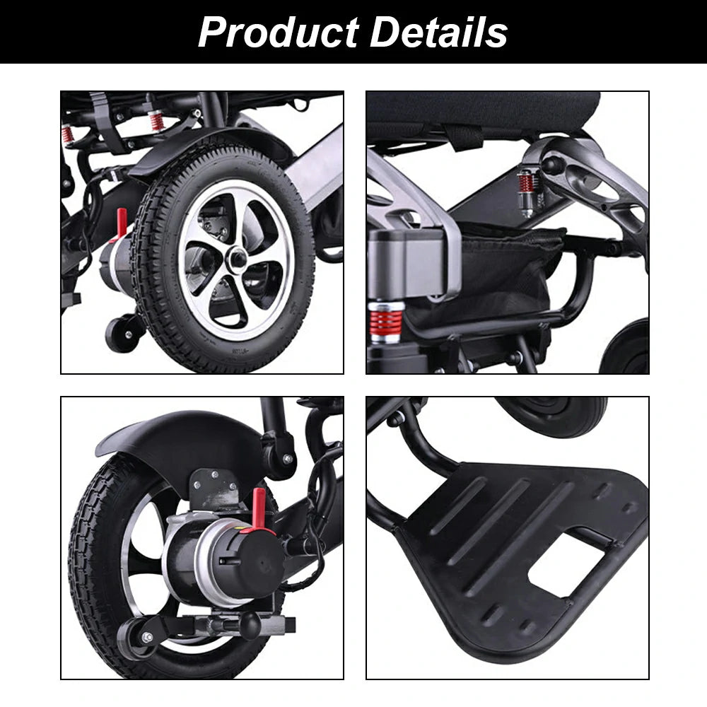 Jemeela 9001 Foldable Portable Electric Wheelchair, 1-6km/h, 24V13A