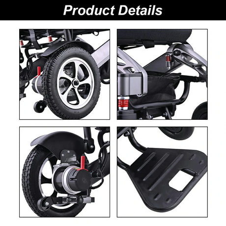 Jemeela 9001 Foldable Portable Electric Wheelchair, 1-6km/h, 24V13A