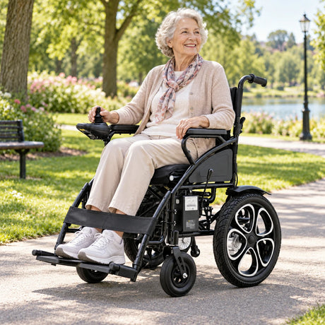 Jemeela 9000 Foldable Electric Wheelchair, Aluminum Alloy, 1-6km/h
