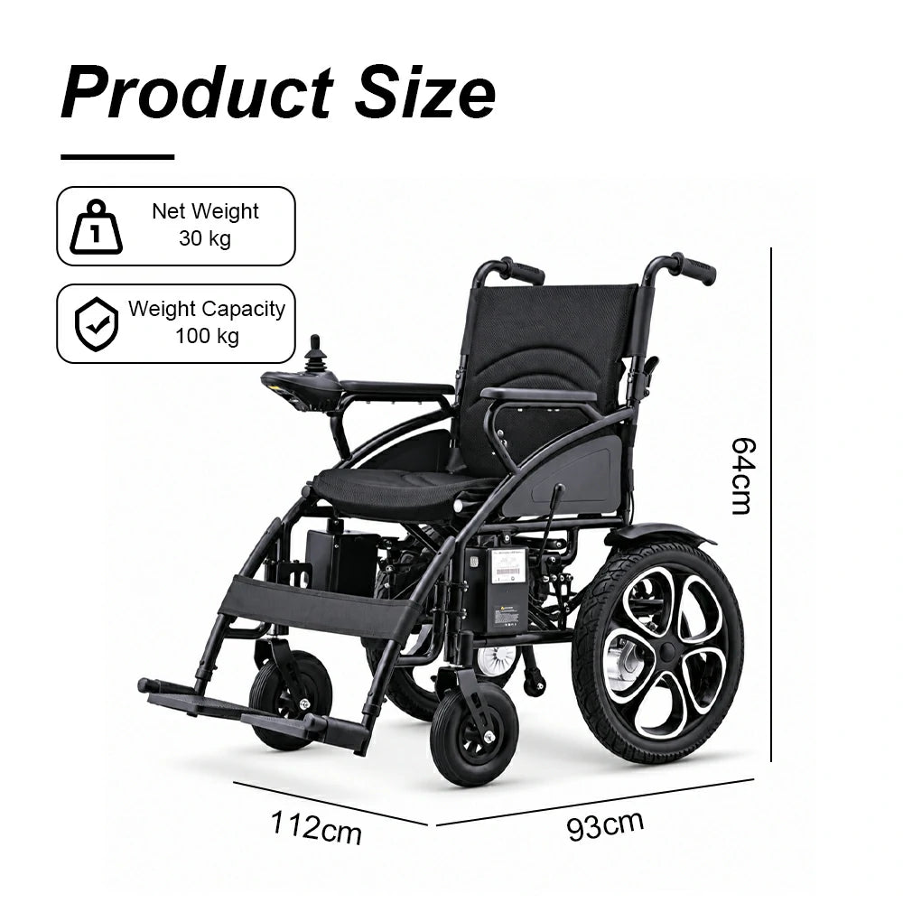 Jemeela 9000 Foldable Electric Wheelchair, Aluminum Alloy, 1-6km/h