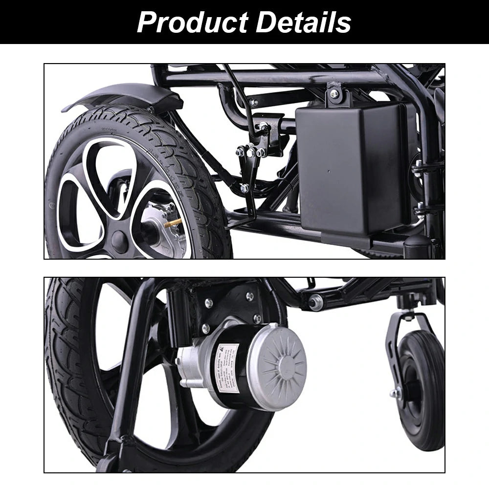 Jemeela 9000 Foldable Electric Wheelchair, Aluminum Alloy, 1-6km/h