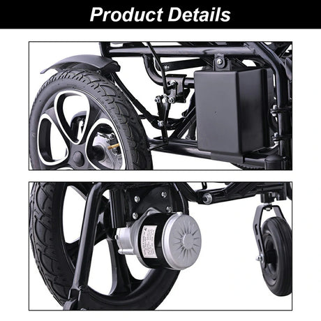 Jemeela 9000 Foldable Electric Wheelchair, Aluminum Alloy, 1-6km/h
