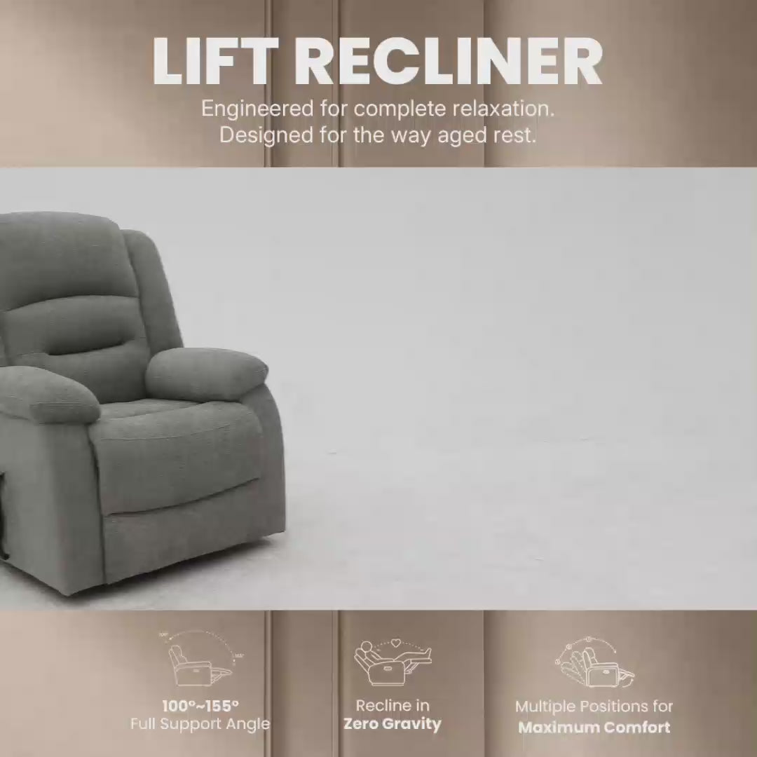 Jemeela jky9205 Electric Lift Recliner, Max Load 135 kg, Fabric, Gray